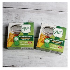 Ball Regular Mouth Mason Canning Jar Lids 2 Boxes 24 Count Total